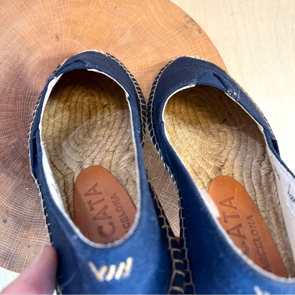 Viscata | Barceloneta Canvas Espadrille Flats in Navy Size 38/7 - Picture 12 of 13